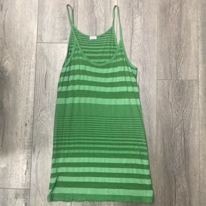 Splendid Racerback Tank, green stripe, Med